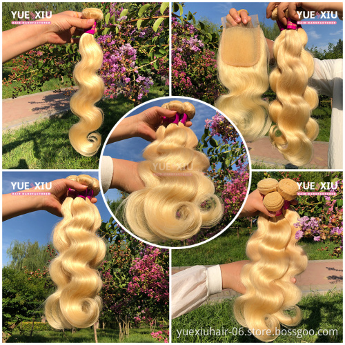613 blonde hair wigs 4*4 closure 180% density wigs virgin hair bundles Brazilian hair